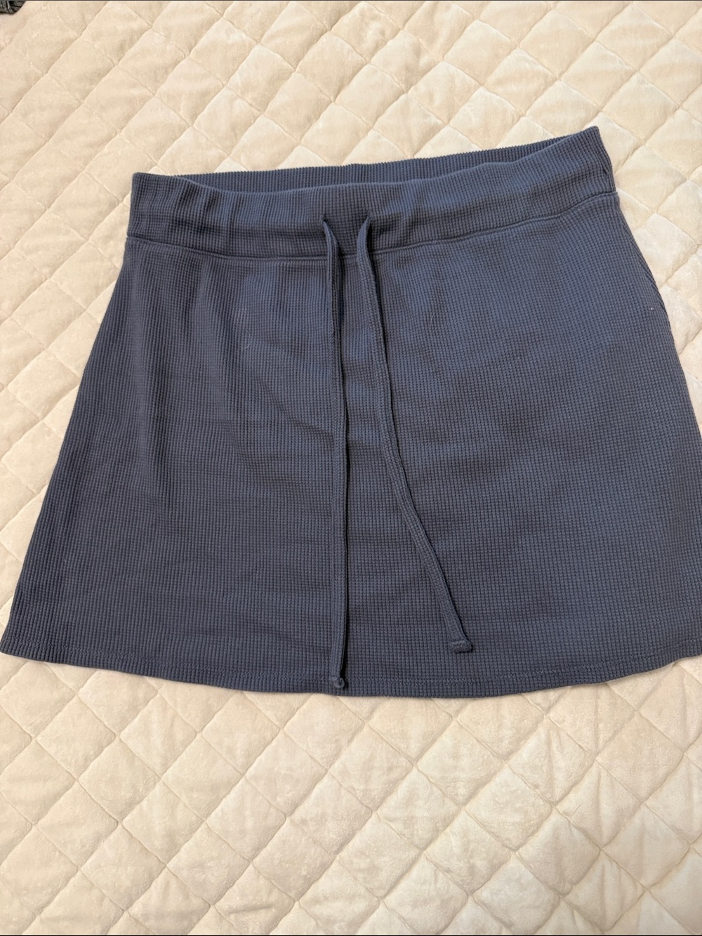 Hollister Waffle Knit Drawstring Mini Skirt - Charcoal
